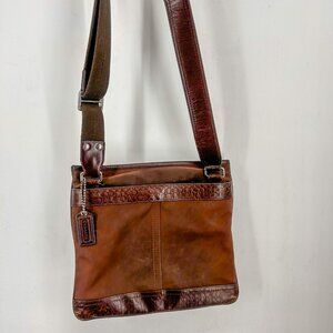 early 2000s vintage coach brown leather crossbody